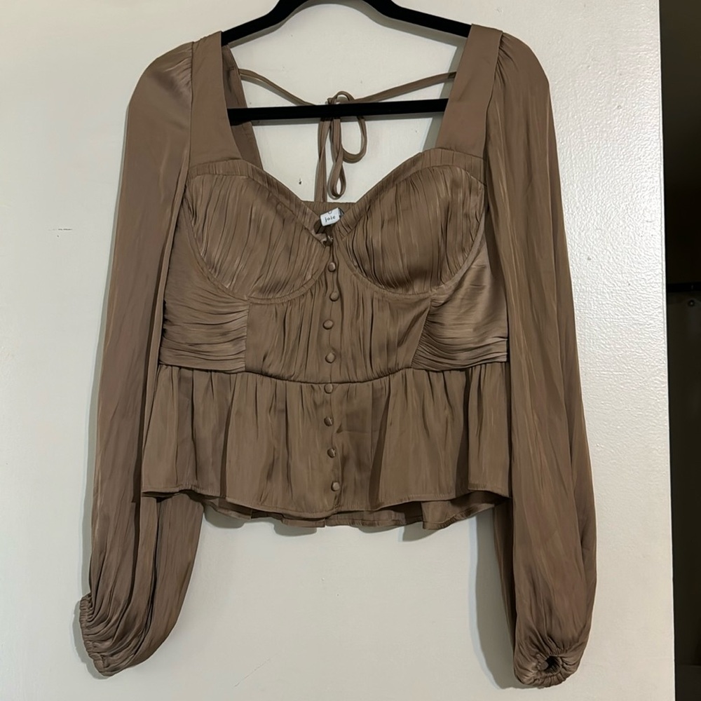 Joie satin long sleeve top